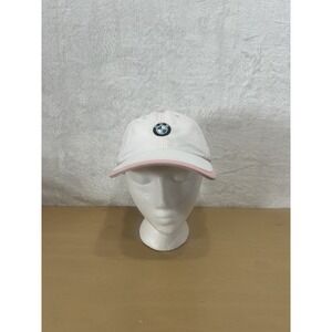BMW Lifestyle White Pink Logo Adjustable Baseball Hat One Size Fits Most